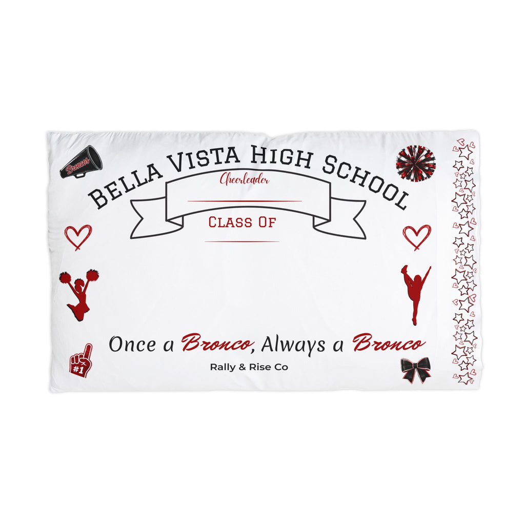 Bella Vista High School Broncos Cheer Microfiber Pillowcase — Once a Bronco Always a Bronco